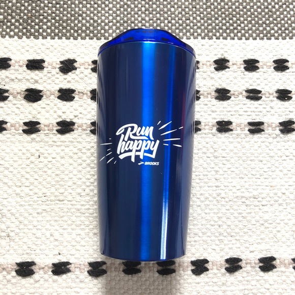 NWT Brooks “Run Happy” Stainless Steel Travel Mug Tumbler - Picture 1 of 2